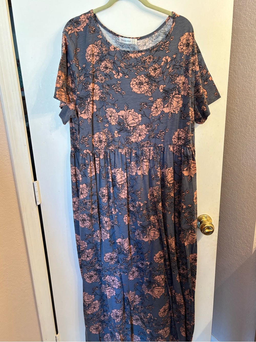 Floral Gray Maxi Dress
